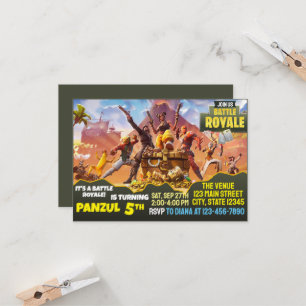 Invitation de combat de jeu