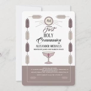 Invitation de communion au cadre de blé