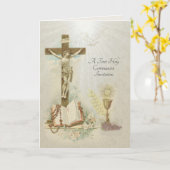 Invitation de communion catholique traditionnelle  (Fleur jaune)
