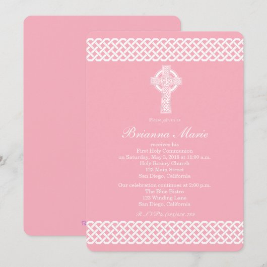 Invitation de communion Celtique moderne pour les (Devant / Derrière)