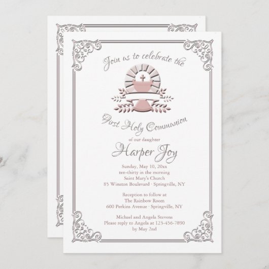 Invitation de communion de calice de Devine (Devant / Derrière)