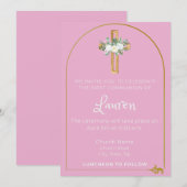 Invitation de Communion de Fille (Devant / Derrière)