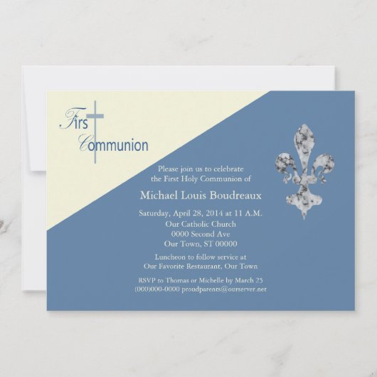 Invitation de communion de Fleur de Lis First (Devant)