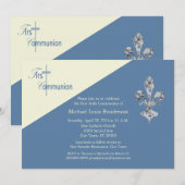 Invitation de communion de Fleur de Lis First (Devant / Derrière)