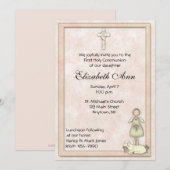 Invitation de communion de pêche d'ange (Devant / Derrière)