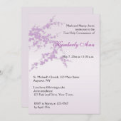 Invitation de communion de Sakura de lavande (Devant / Derrière)