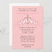 Invitation de communion et de baptême rose CUTE (Devant / Derrière)