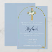 Invitation de communion garçon (Devant / Derrière)