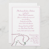 Invitation de communion rosée (Devant / Derrière)