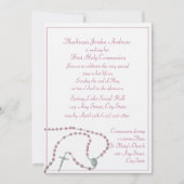 Invitation de communion rosée (Devant)