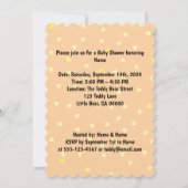 Invitation de conception de Baby shower d'ours ros (Dos)