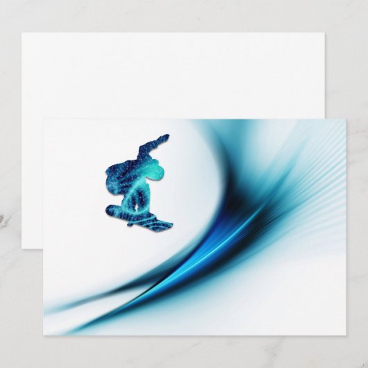 Invitation de conception de surf des neiges (Devant / Derrière)
