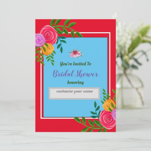 Invitation de conception florale de douche de mari (Debout devant)