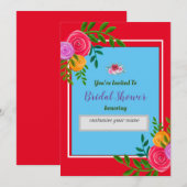 Invitation de conception florale pour la fête de m (Devant / Derrière)