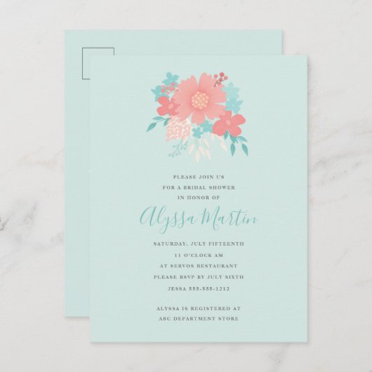 Invitation de conception florale tendance et magni (Devant / Derrière)