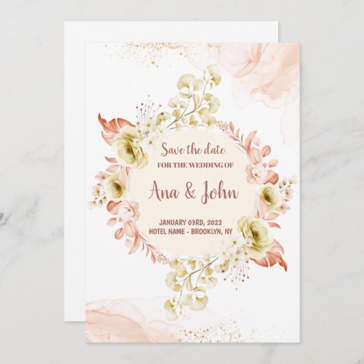 Invitation de conception mariage (Devant / Derrière)