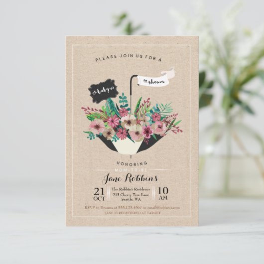 Invitation de conception simple de parapluie de (Debout devant)