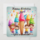 Invitation de cône de glace personnalisée (Devant)