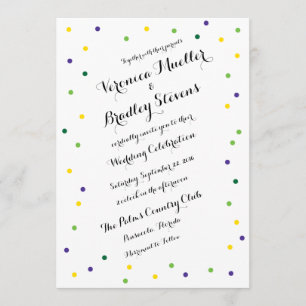 Invitation de confettis de mardi gras