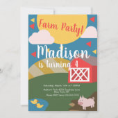 Invitation de confettis pour fête d'anniversaire d (Devant)