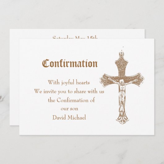 Invitation de confirmation (Devant / Derrière)
