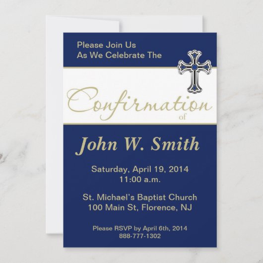 invitation de confirmation (Devant)