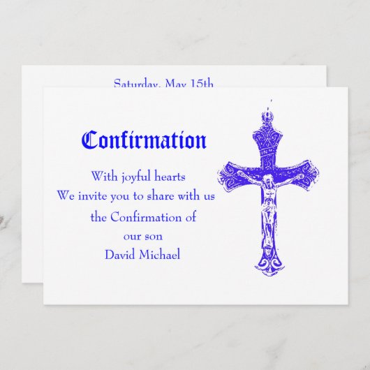 Invitation de confirmation (Devant / Derrière)