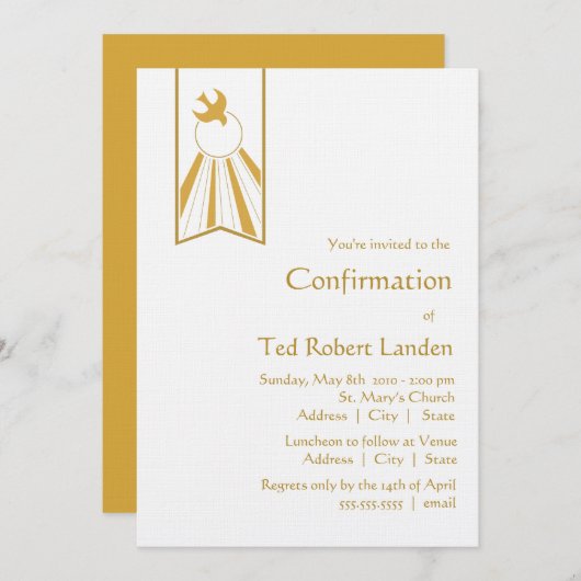 Invitation de confirmation (Devant / Derrière)