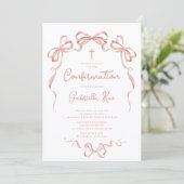 Invitation de confirmation à l'arc rose (Debout devant)