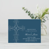 Invitation de confirmation avec croix, Monogramme (Debout devant)