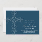 Invitation de confirmation avec croix, Monogramme (Devant)
