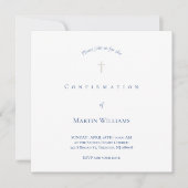 invitation de confirmation blanche et bleue (Devant)