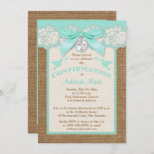 Invitation de confirmation BOW & CHARM Aqua (Devant / Derrière)