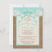 Invitation de confirmation BOW & CHARM Aqua (Devant)