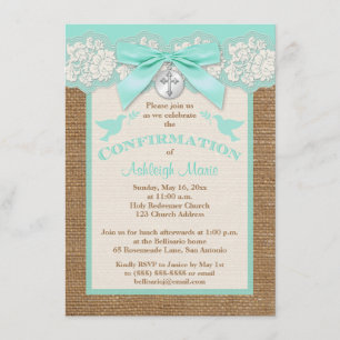 Invitation de confirmation BOW & CHARM Aqua