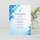 Invitation de confirmation Carré brillante (Debout devant)