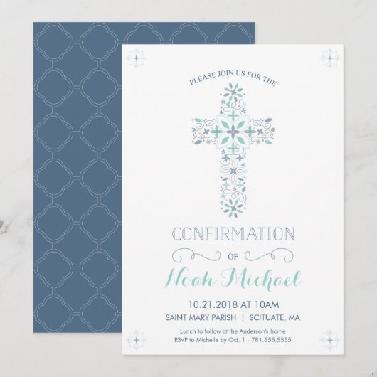 Invitation de confirmation - Catholique Confirmer  (Devant / Derrière)
