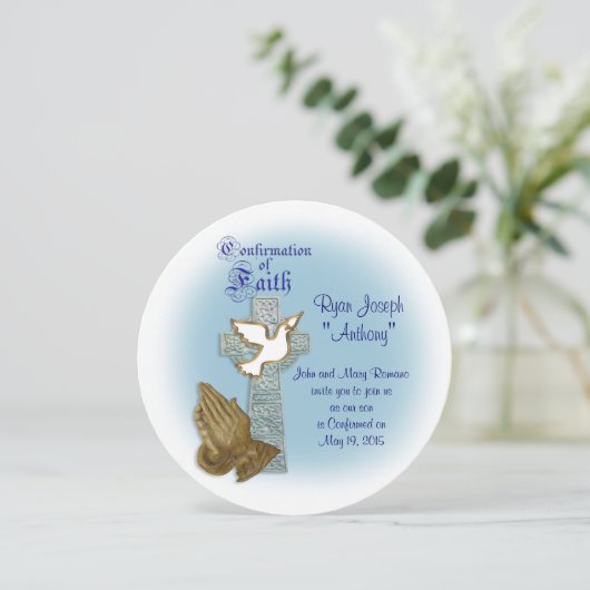 Invitation de confirmation Croix celtique (Debout devant)