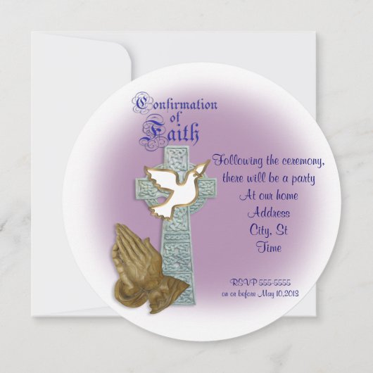 Invitation de confirmation Croix celtique (Dos)