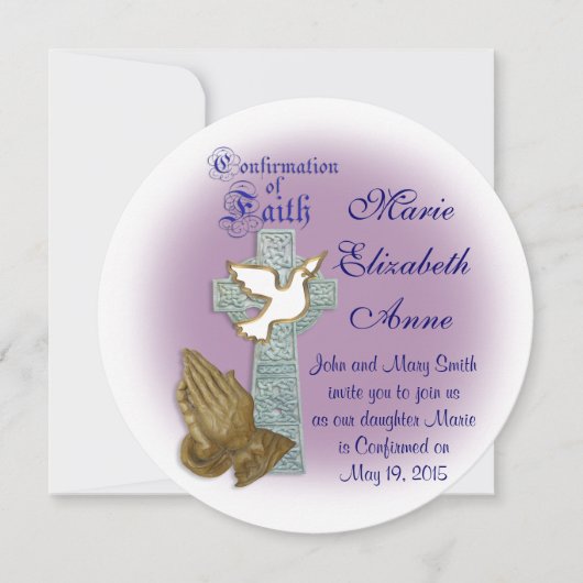Invitation de confirmation Croix celtique (Devant)