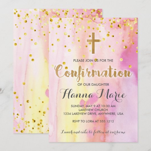 Invitation de confirmation d'aquarelle moderne (Devant / Derrière)