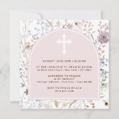 Invitation de confirmation d'arc Fleur sauvage (Dos)