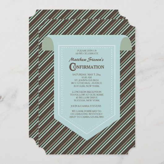 Invitation de confirmation de bande classique (Devant / Derrière)