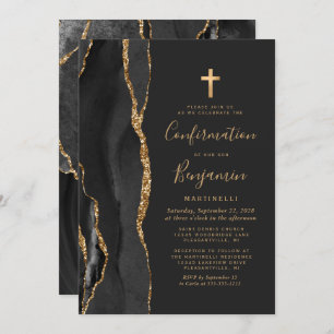 Invitation de confirmation de Black Agate Gold