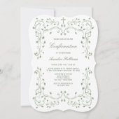 Invitation de confirmation de cadre de feuillage v (Devant)