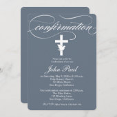 Invitation de confirmation de colombe élégante mod (Devant / Derrière)