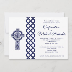 Invitation de confirmation de croix celtique pour