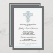 Invitation de confirmation de Croix Élégante dans  (Devant / Derrière)