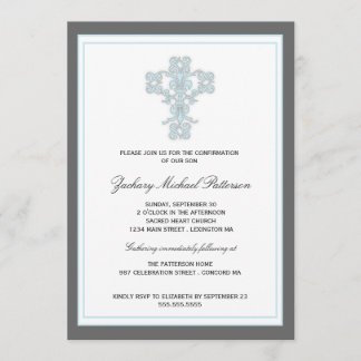 Invitation de confirmation de Croix Élégante dans