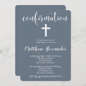 Invitation de confirmation de croix élégante moder (Devant / Derrière)